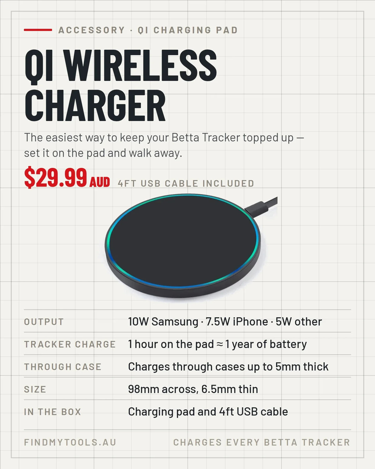 Qi Wireless Charger for Tracker